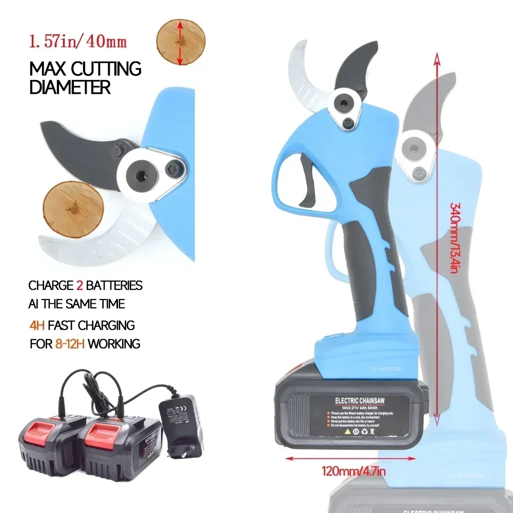 

l 21V 4AH 40mm Cordless Battery Progressive Pruning Shear Efficient scissors Bonsai Electric Tree Branches LIDACA-8605L
