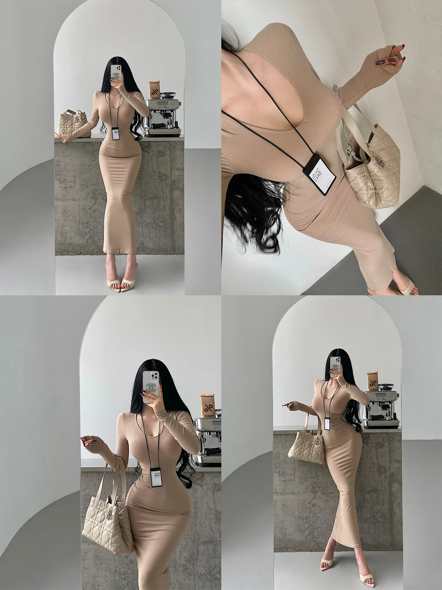 

Kardaian Sle Sexy V-Ne Slim Fit Long Sve Wrap Bodycon Dr Young Girl Day Китайский бренд Женская мода Повседневная одежда Dr