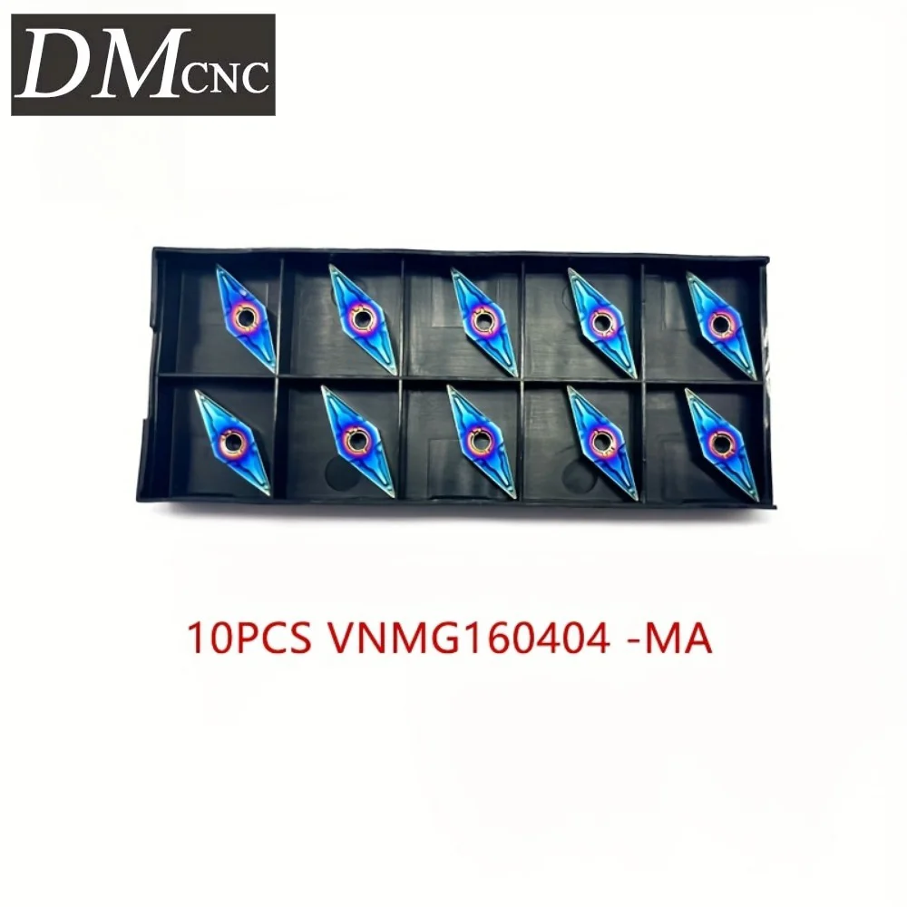 

10PCS VNMG160408/160404-MA Nano Blue Inserts | CNC Turning Tools | AlTiN+MoS₂ Coated