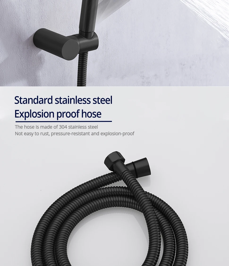 10-Zoll-Duschsystem-Set aus Gunmetal, 2-Funktions-Duscharmatur, teilen Sie die Wand montierte heiße und kalte Duscharmatur, Badezimmer-Duschset – Detail 5