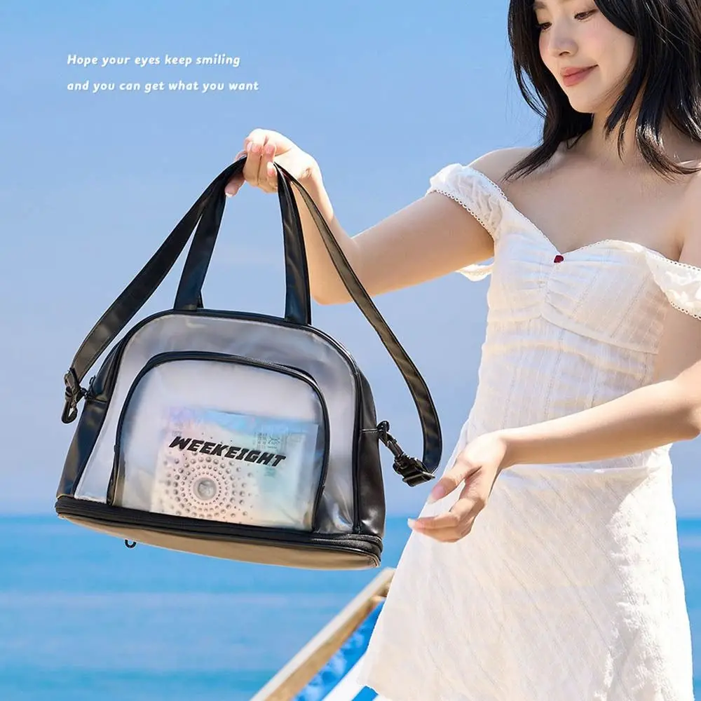 

Large Capacity PVC Swimming Bag Wet Dry Separate Compartment PVC Material Sports Gym Bag Waterproof Large Washing Beach Pool Bag