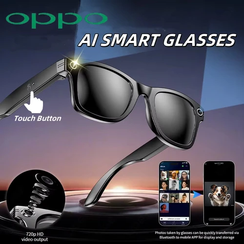 OPPO AI gafas inteligentes Ultra claras cámara de grabación y grabación táctil gafas de sol deportivas Bluetooth llamada vídeo reproductor de música