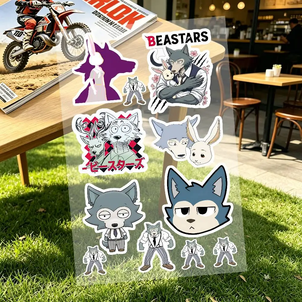 Anime B-Beastars Custom Motorcycle Sticker Kit Reflective Decal Set For Helmet Tank Fairing Body Graphics