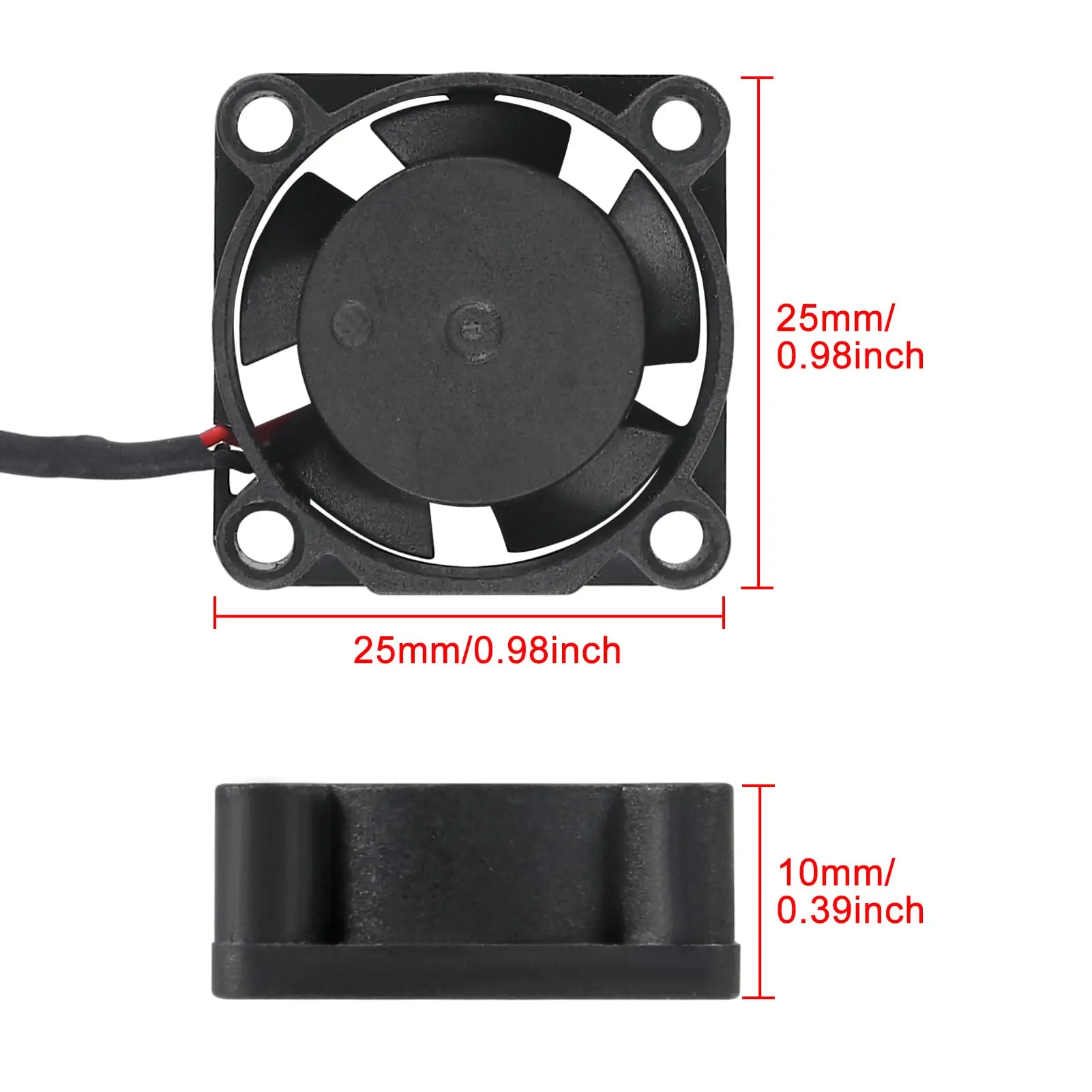 Aokin 1/2PCS USB Brushless Cooling Fan 2510 DC 5V USB Fan For 3D Printer Micro Fans Brushless Cooling 25mmx10mm