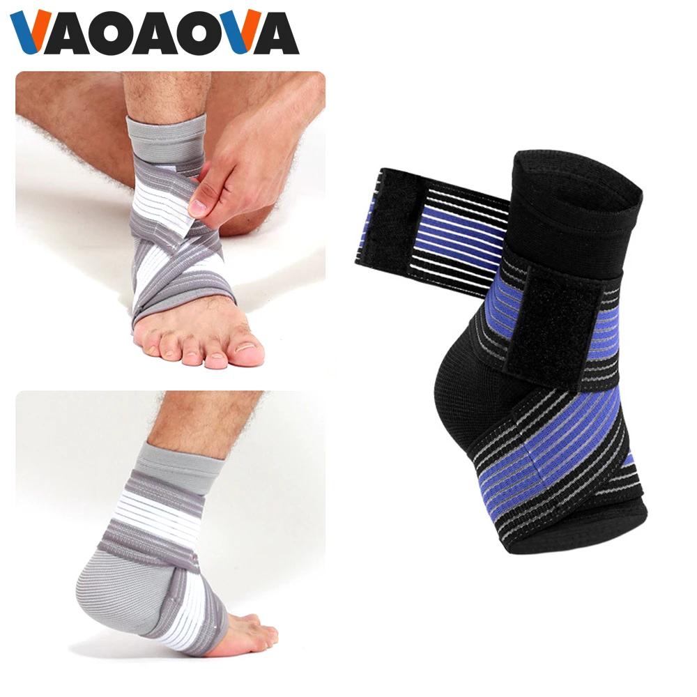 دعامة للكاحل كم ضغط للرجال والنساء ، مثبت قابل للتعديل لتخفيف الضغط ، يخفف الألم ، التورم والتواء ، 1 قطعة