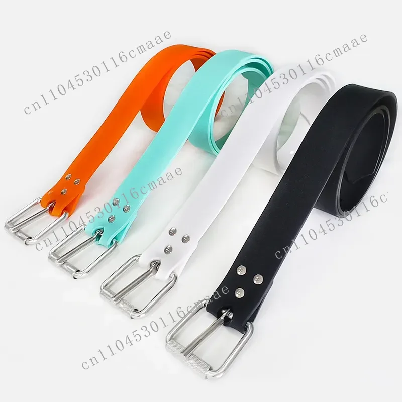 High Quality Colorful Silicone Weight Belt Freediving Spearfishing Custom Logo 1.3M Quick Release Soft 316 Stainless