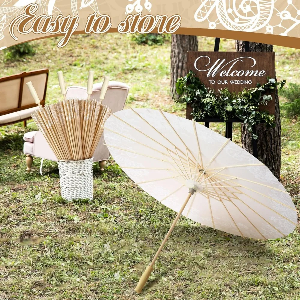 مظلات ورقية على الطراز العتيق للبيع بالجملة لحفلات الزفاف، مظلات شمسية مزخرفة يابانية صينية مقاس 23.6 بوصة لحفلات الزفاف وT #5
