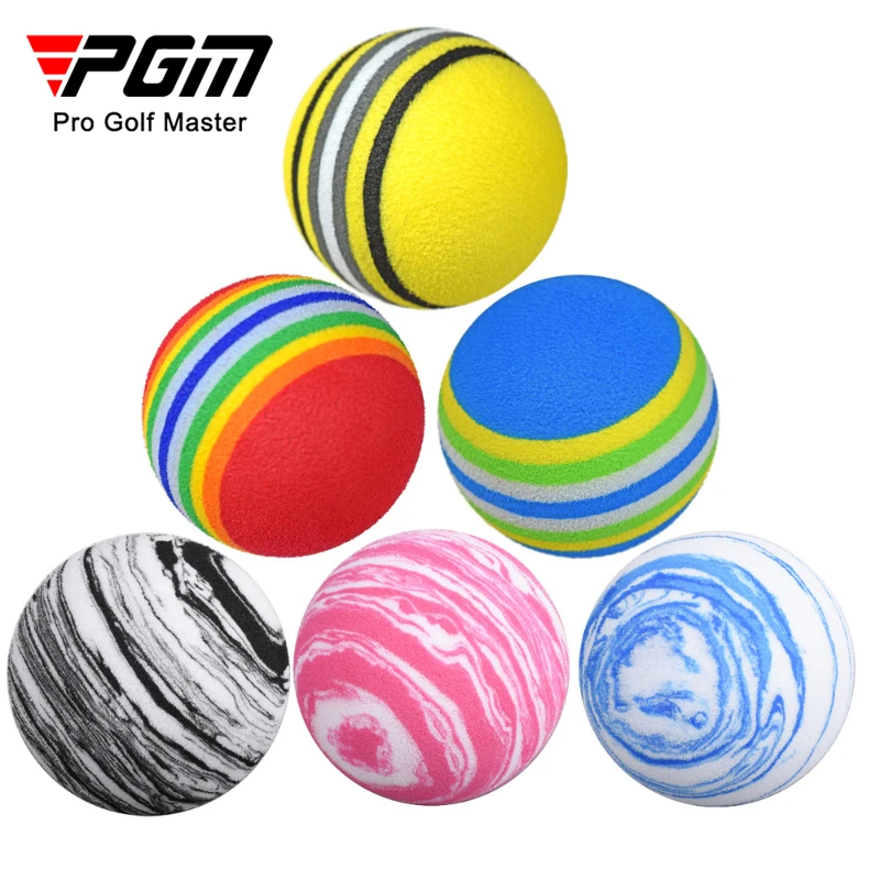 PGM 6 uds Golf Arco Iris esponja pelota práctica interior juguete deportivo para niños EVA bolas suaves JC0543