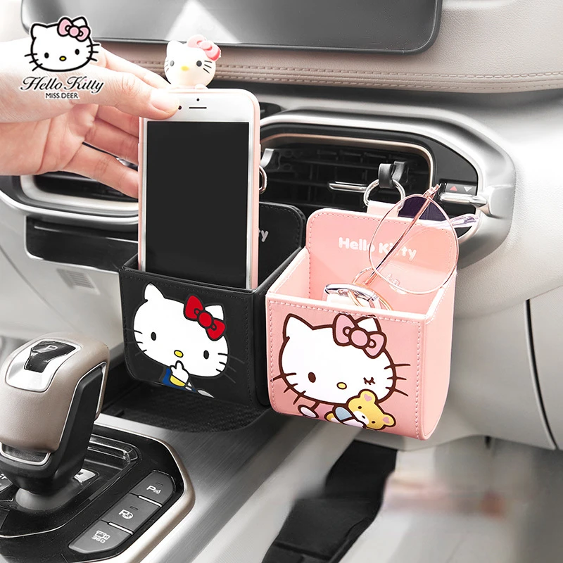 Sanrio Car Air Outlet Storage Box Hello Kitty Multifunctional Storage Box Car Storage Hanging Bag Cartoon Car Interior