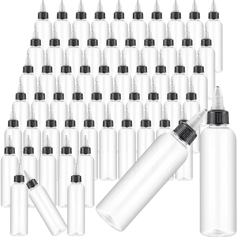 Bouteilles en plastique pour tous les jours, liquide, huile l'horloge, compte-gouttes, bouchon haut torsadé, encre pigmentée de tatouage, 30ml, 60ml, 100ml, 120ml, 10 pièces