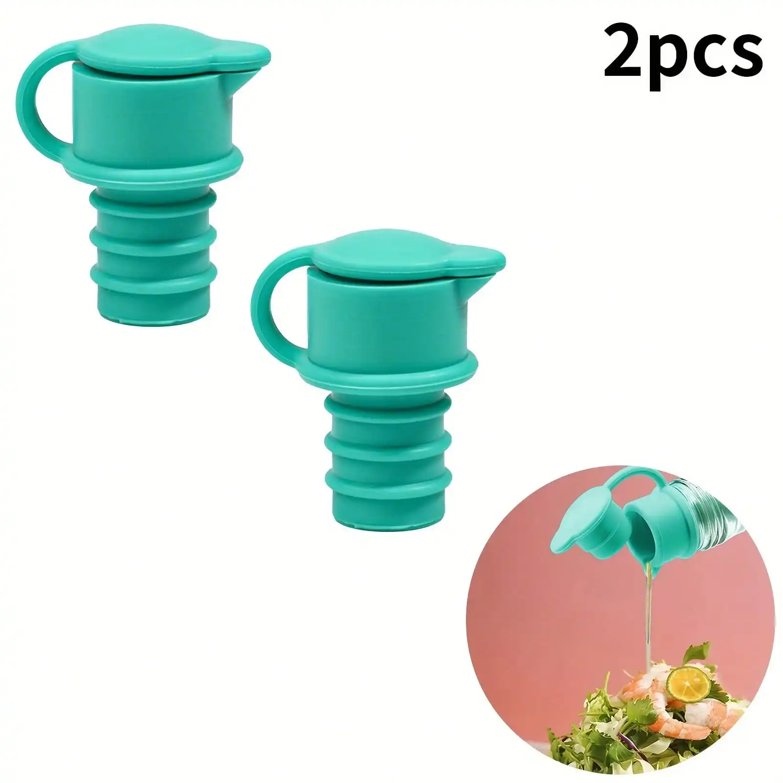 2pcs Silicone Bottle Stoppers, Beverage Bottle Stoppers, Seasoning Bottles, Etc. Vacuum Sealed Fresh-keeping Bottle Caps