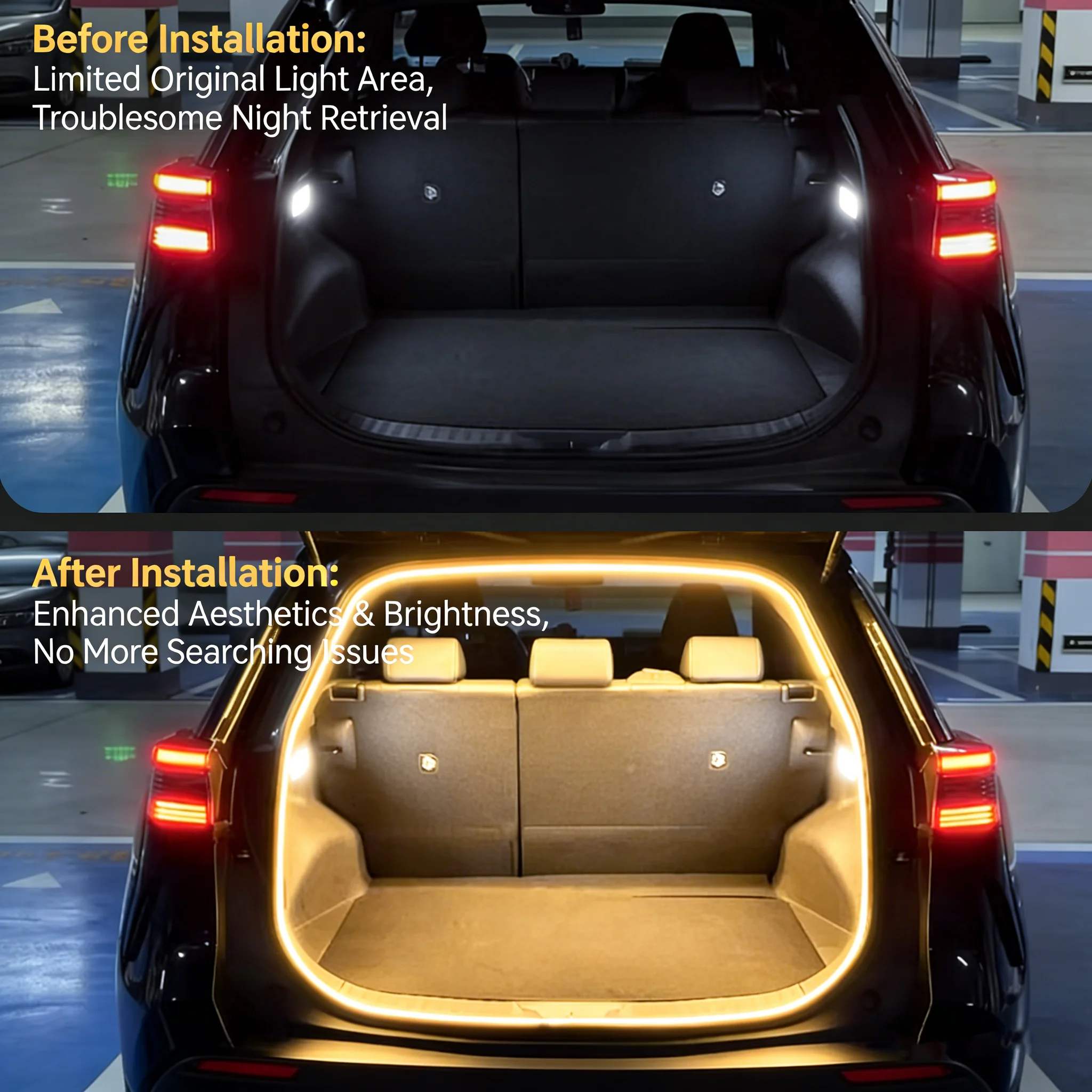 

LED Rear Trunk Light Bar For Skoda SUV Kodiaq Karoq Kamiq White Warm White Car Trunk Modified Atmosphere Lamp