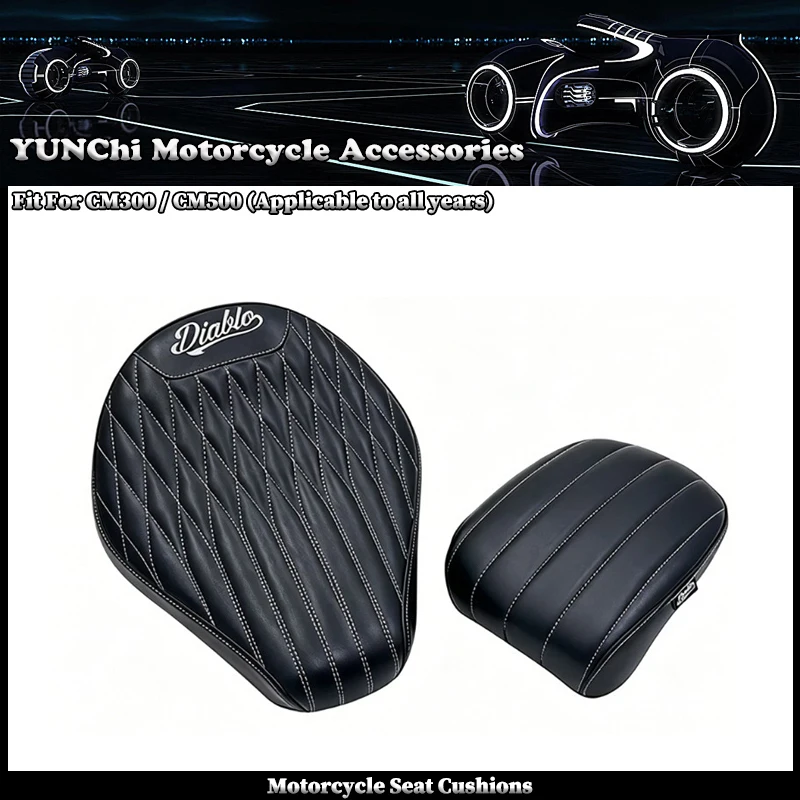 Motorcycle Seat Cushion Upgrade 2.5cm  Split Front and Rear Seat Cushions Raised Widened Fit For HONDA CM300 CM500 All Years