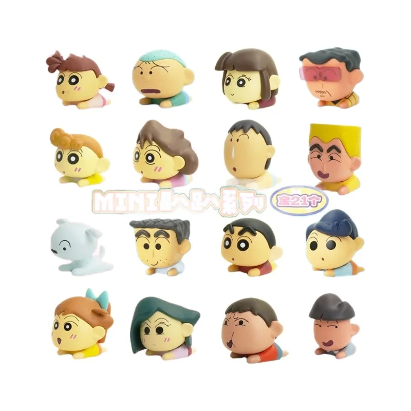 21 Stili Mini Crayon Shin-chan Saiyan Anime Figure Cartoon Modello da collezione Kawaii Doll Bambini Giocattoli Regali di compleanno