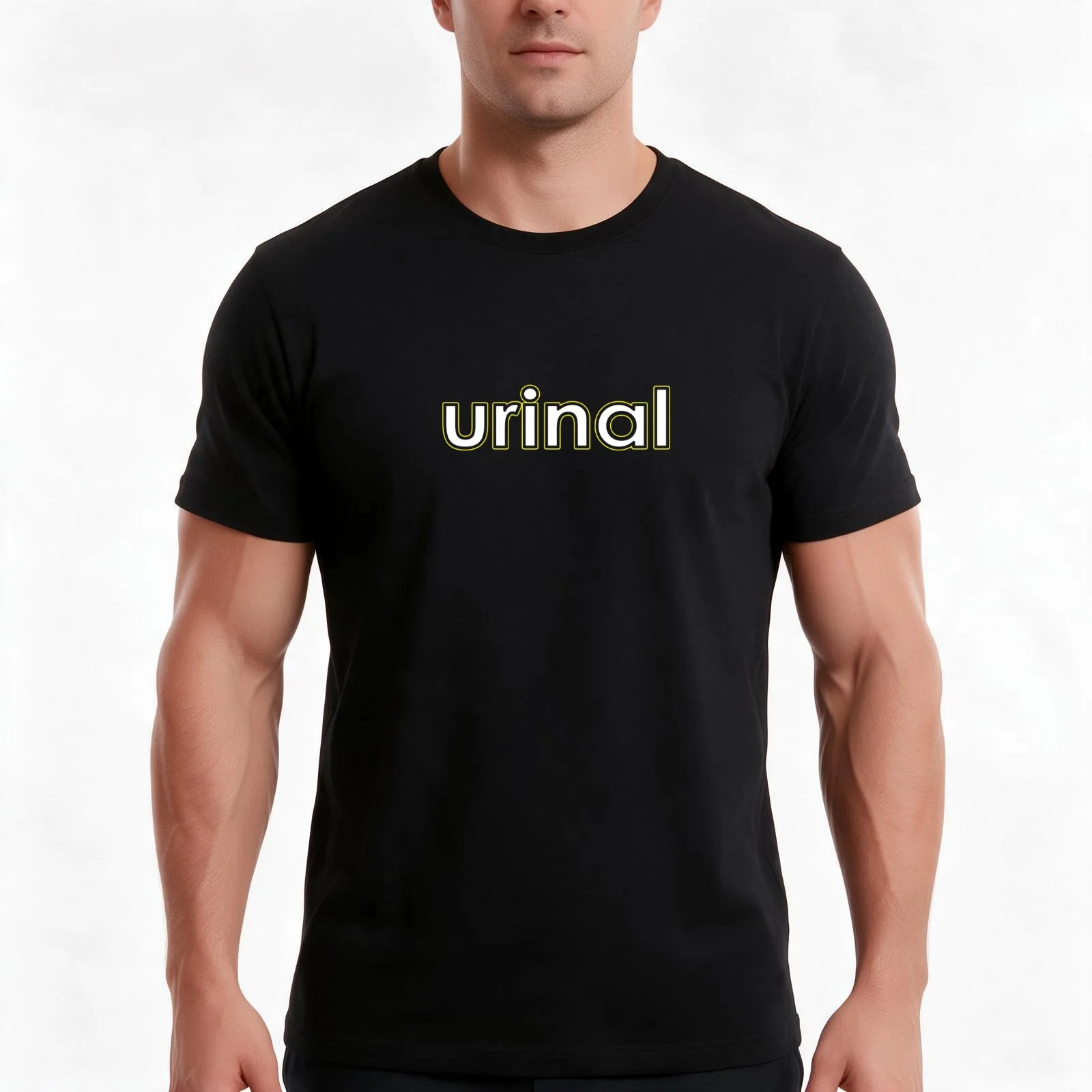 urinal T-Shirt, Summer Casual Cotton Tee, Oversized Streetwear Tops, Vintage Graphic Print, Loose Fit Short Sleeve, 100% Cotton
