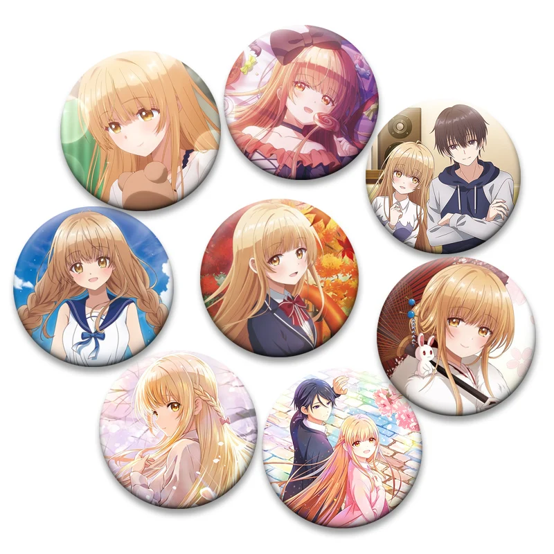 The Angel Next Door Spoils Me Rotten Pins Anime Figure Brooches FujiMiya Amane,Shiina Mahiru Cartoon Badge for Bag Accessories