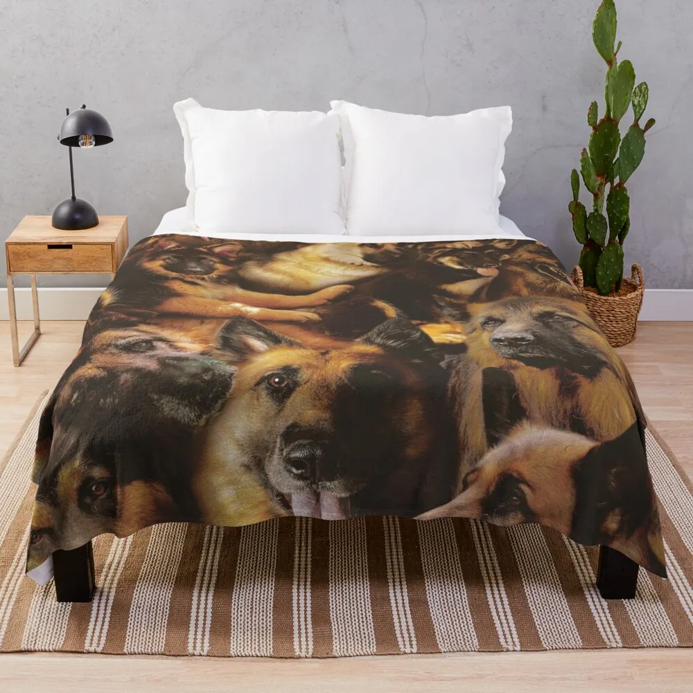 

German Shepherds Throw Blanket Heavy For Decorative Sofa Shaggy Blankets