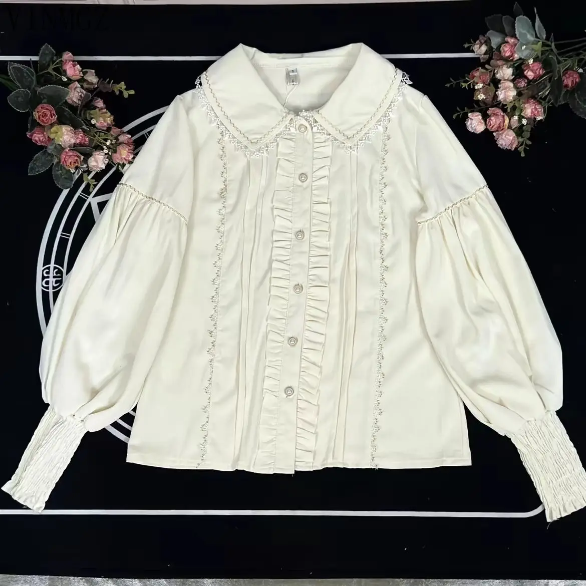 

Original lolita dress, sweet doll collar, long-sleeved shirt, retro lamb leg sleeve, new autumn and winter Lolita.