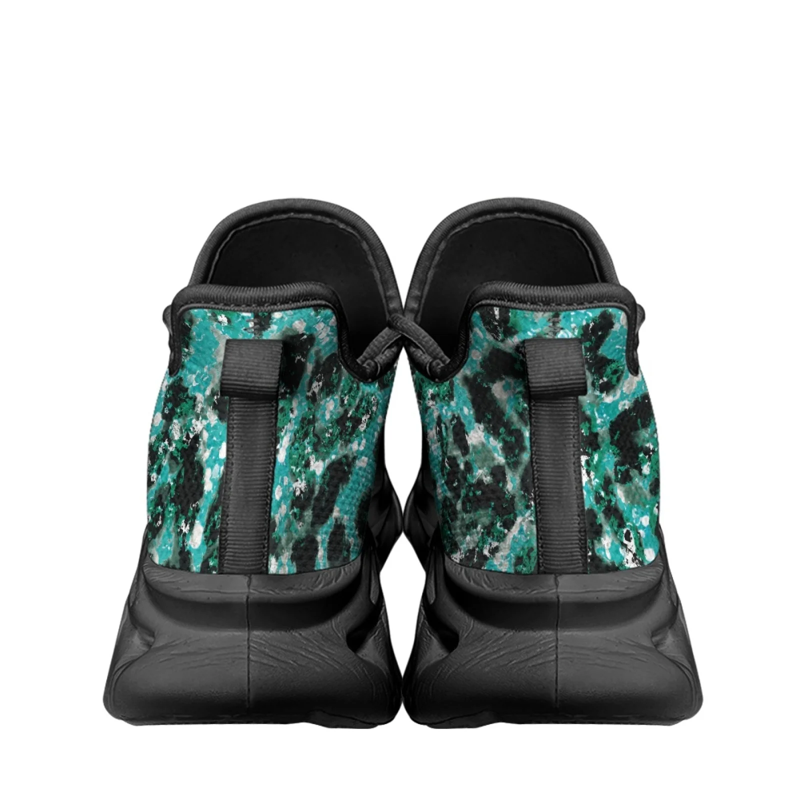 PENSTROLL PENSTROLL Teal Leopard Print Breathable Running Shoes Men's Running Shoes for Adults New Design Gym All Season
