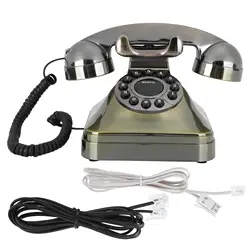 Vintage Antique Corded Telephone with Button Dial - Retro Fixed Digital Landline Phone for home Decor