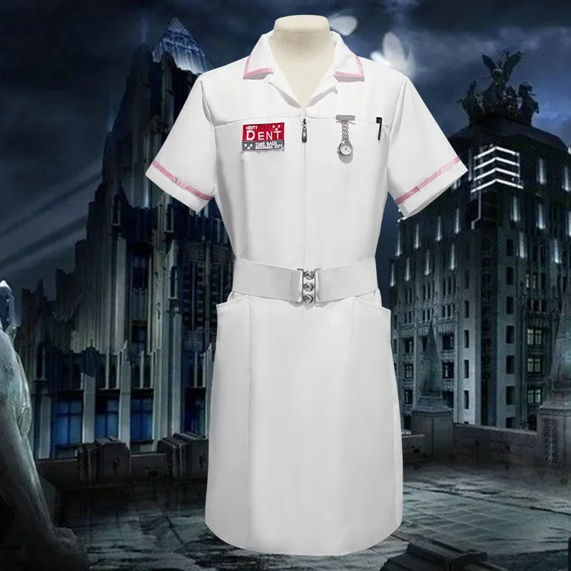 

Role-playin Uniform Movie Joker Nurse Costume Full Set with Pocket Watch Pen for Adult Unisex Halloween Party Cosplay Costume