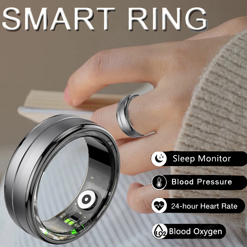 

Smart Ring Men Women Health Detection Heart Rate Sleep Monitor Sports Tracker IP68 Waterproof Big Battery For Men Women New2024