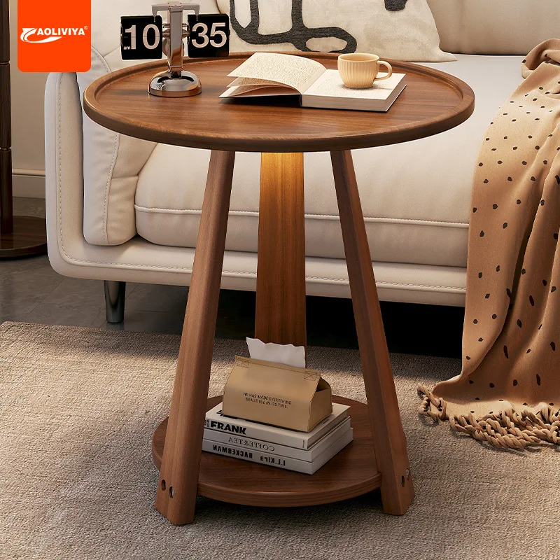 

Aoliviya Side Table Small Coffee Table American Solid Wood Tulip Milk Tea Shop Coffee Table Negotiation Balcony Simple Leisure S