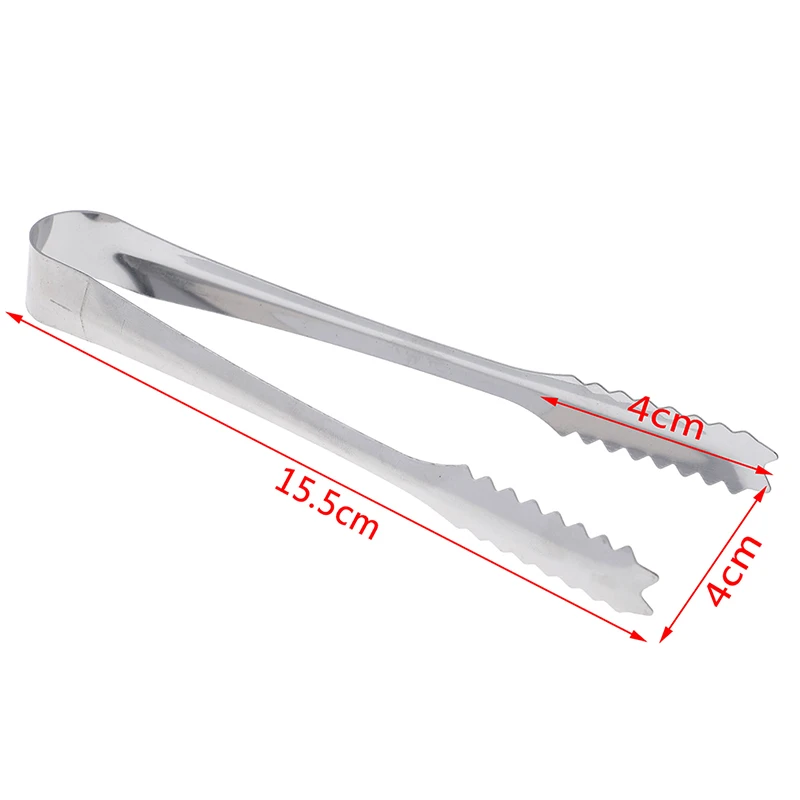 5PCS Stainless Steel Tongs Kitchen Tool For Barbecue Party Bar BBQ Clip Bread Food Ice Clamp Ice Tong 15.5cm/6.1inch