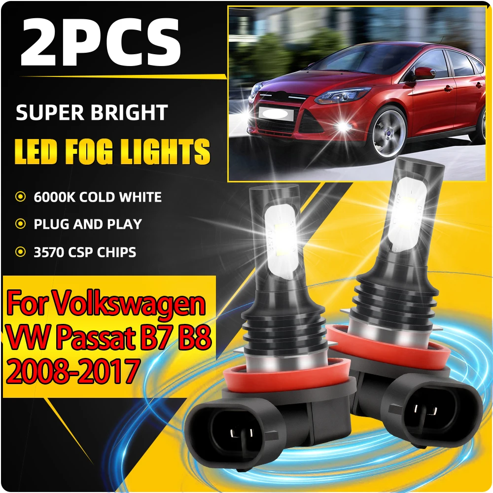 

H8 H9 H11 Fog Lamps 20000LM Auto Front Fog Lights 3570 CSP Chips For Volkswagen VW Passat B7 B8 2008 2009 2010 2011 2012-2017