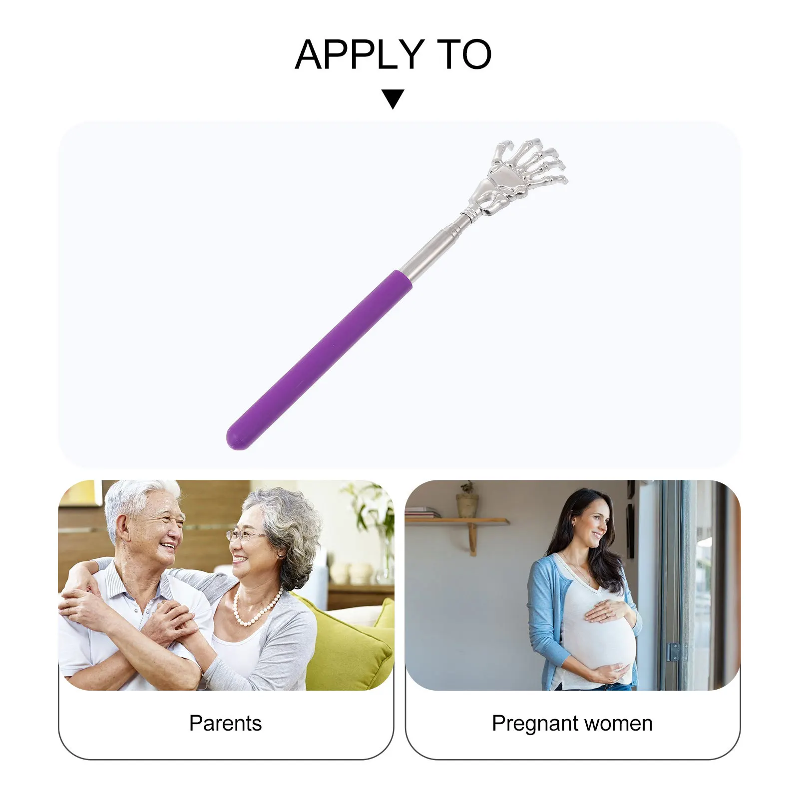 1 szt. Rozkładany drapak do pleców ze stali nierdzewnej, teleskopowy przyrząd do łagodzenia swędzenia, metalowy masażer do pleców do masażu i relaksacji