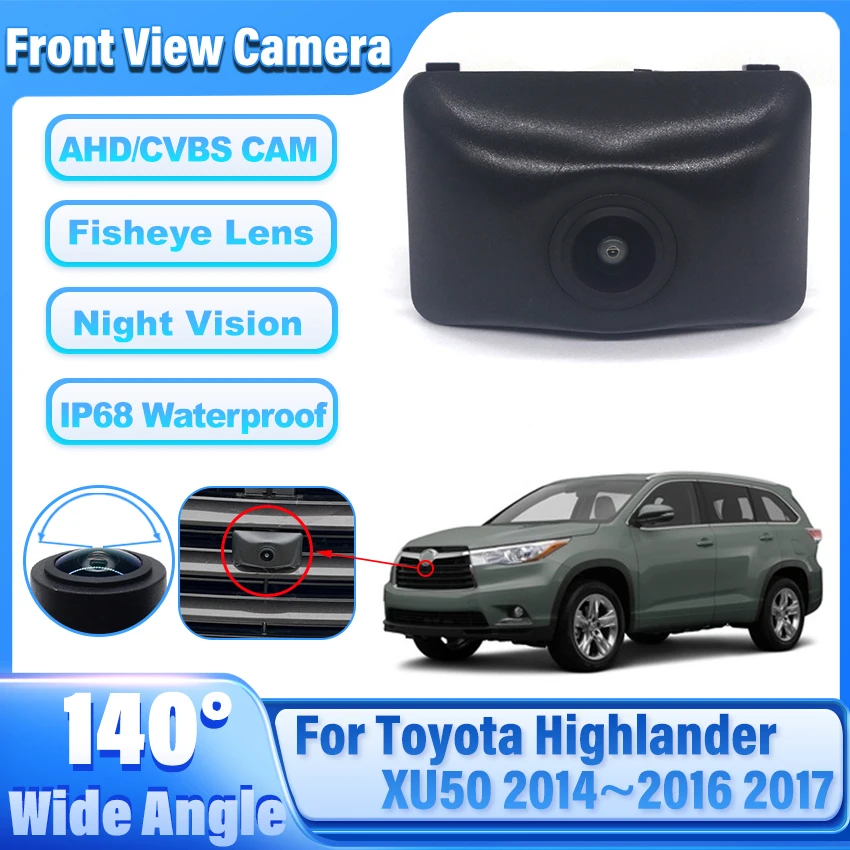 トヨタ-ハイランダー-xu50-2014-2015-2016-2017用-車載フロントカメラ-ccdナイトビジョン-魚眼レンズ-オートフォワードカメラ