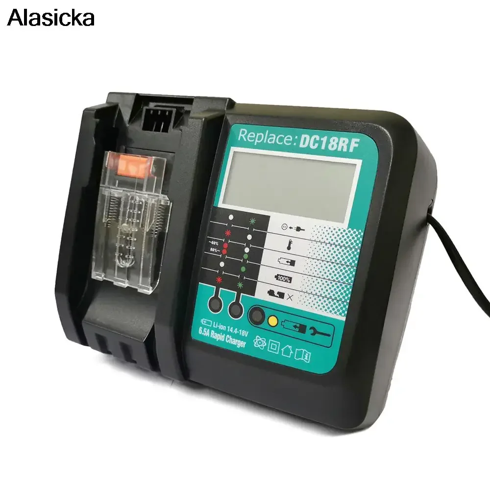 

DC18RF 6A Li-ion Battery Charger For Makita14.4V 18V BL1830 BL1840 BL1430 BL1440 Power Tool Charger With Cooling Fan