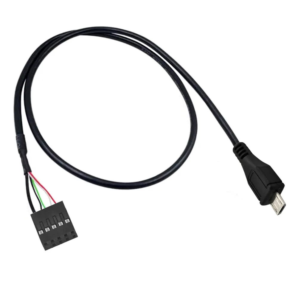 50CM USB 2.0 Micro 5Pin /Mini 5Pin męski na 9Pin żeński 2.54 USB header PCB kabel płyty głównej；