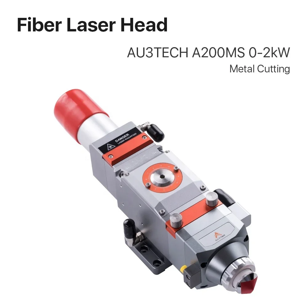 Metal Cutting Head AU3TECH A200MS 0-2KW Automatic Focusing OBH Laser Head D30 CL100 FL125 Ceramic D28 For Laser Machine