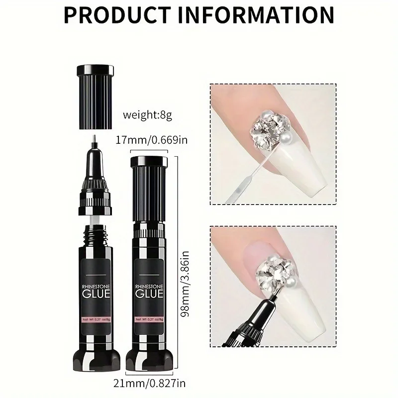 8ml Nail Glue Drill Edge Sealing Glue Wash Caulk Glue Strong Drill for Nail Salon Adhesive Accessories for Wearing Nails Fashion