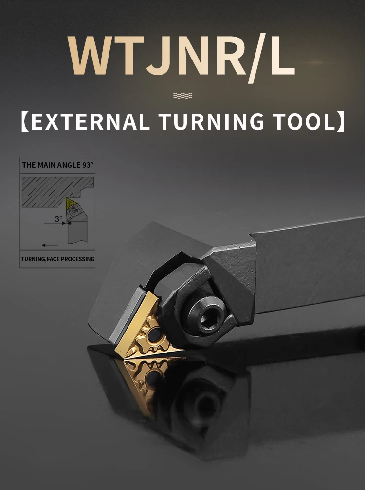 WTJNR1616 WTJNR2020 WTJNR2525 WTJNR3232 Externe Drehen Werkzeug WTJNR WTJNL Drehmaschine Bar Drehen Halter CNC Schneiden Werkzeug Cutter Bar – Detail 5