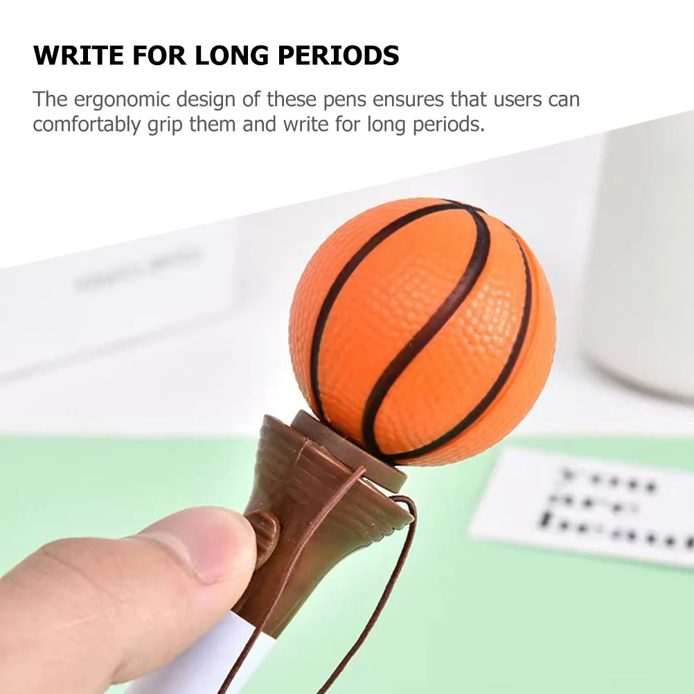 

6Pcs Basketball Ballpoint Pens Sports Ball Style Comfortable Grip Black Ink Fine Point School Office Supplies Fun Novelty