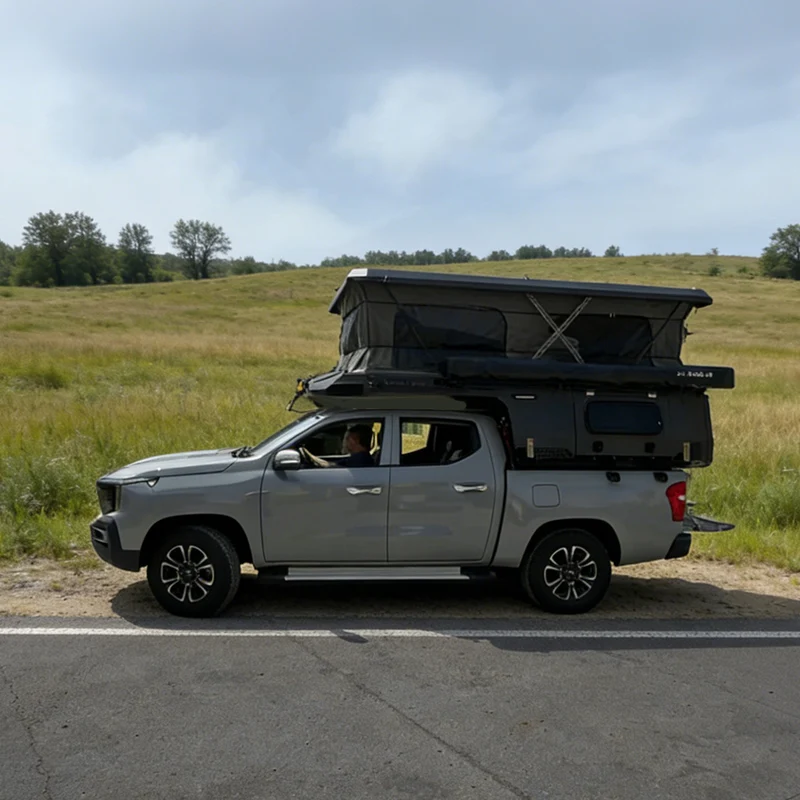 KQX High Efficiency Lightweight Truck Camper Slide in Rv Truck Bed Outdoor Camping Caravan Designed for Pickup Truck
