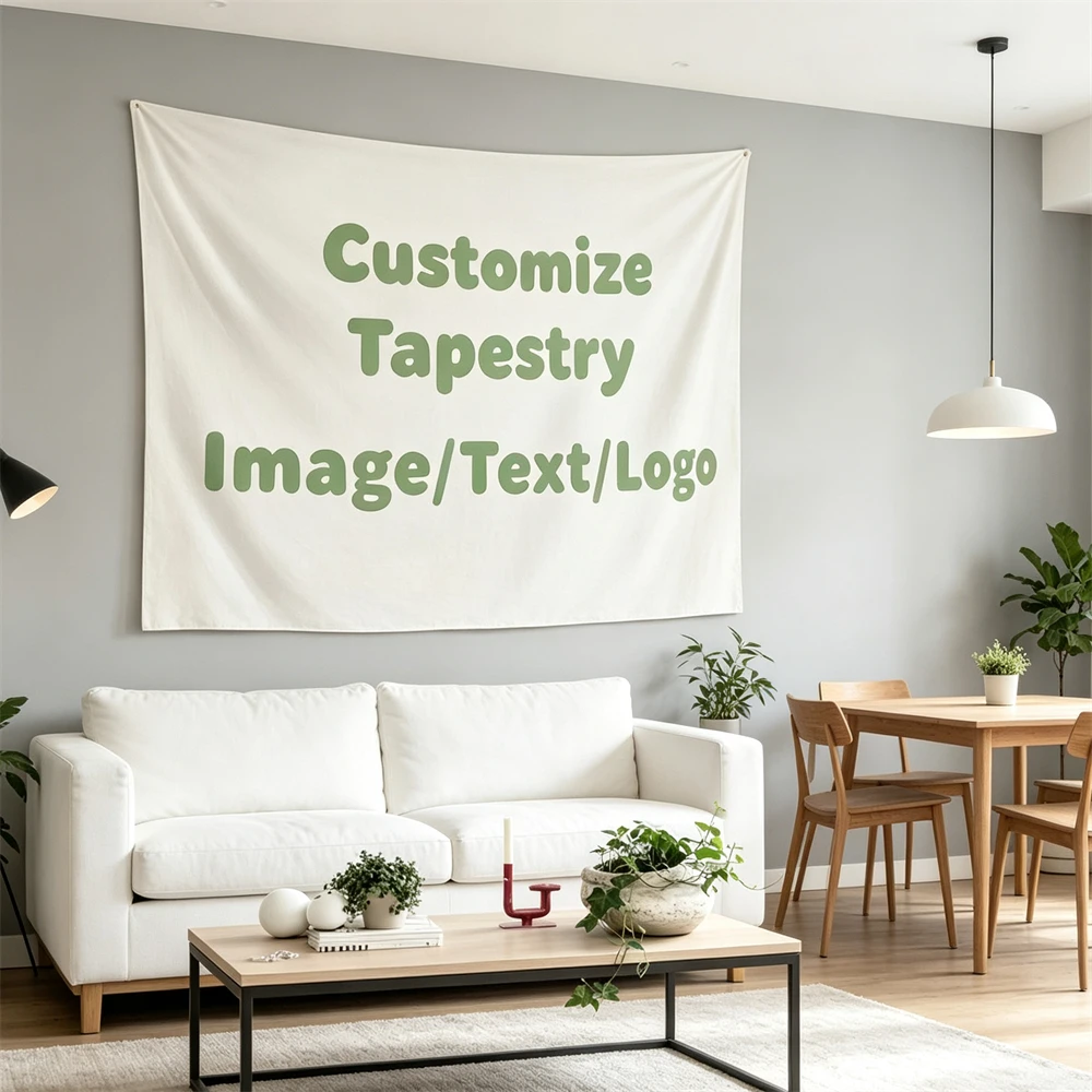 2D Flat Customizable Wall Hanging Tapestry High Definition Photo/Text/Logo Inclusion Options Multiple Sizes Available