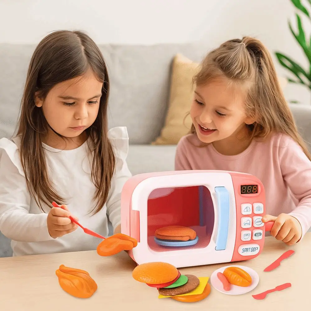 Zabawki kreatywne do domu, kolorowe zabawki Montessori, symulacja mikrofalówki, zabawka edukacyjna wielokrotnego użytku, zabawki kuchenne do pieczenia.