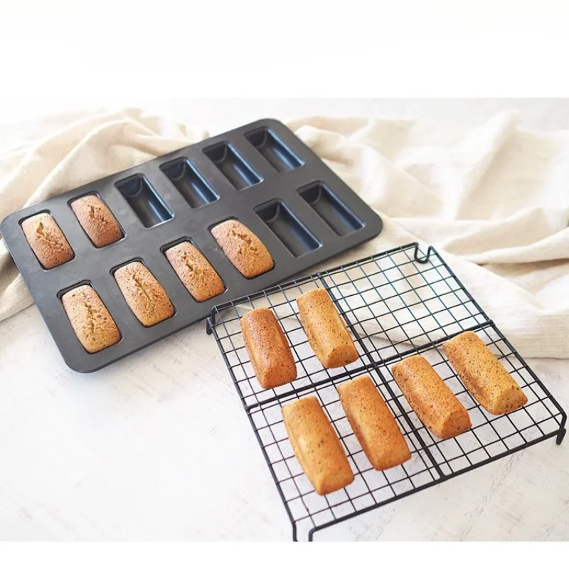 Japanese Style 12 Grid Carbon Steel Financier Baking Pan Multi-Purpose Cake Mold for Home Kitchen Decor Durable Baking Tool
