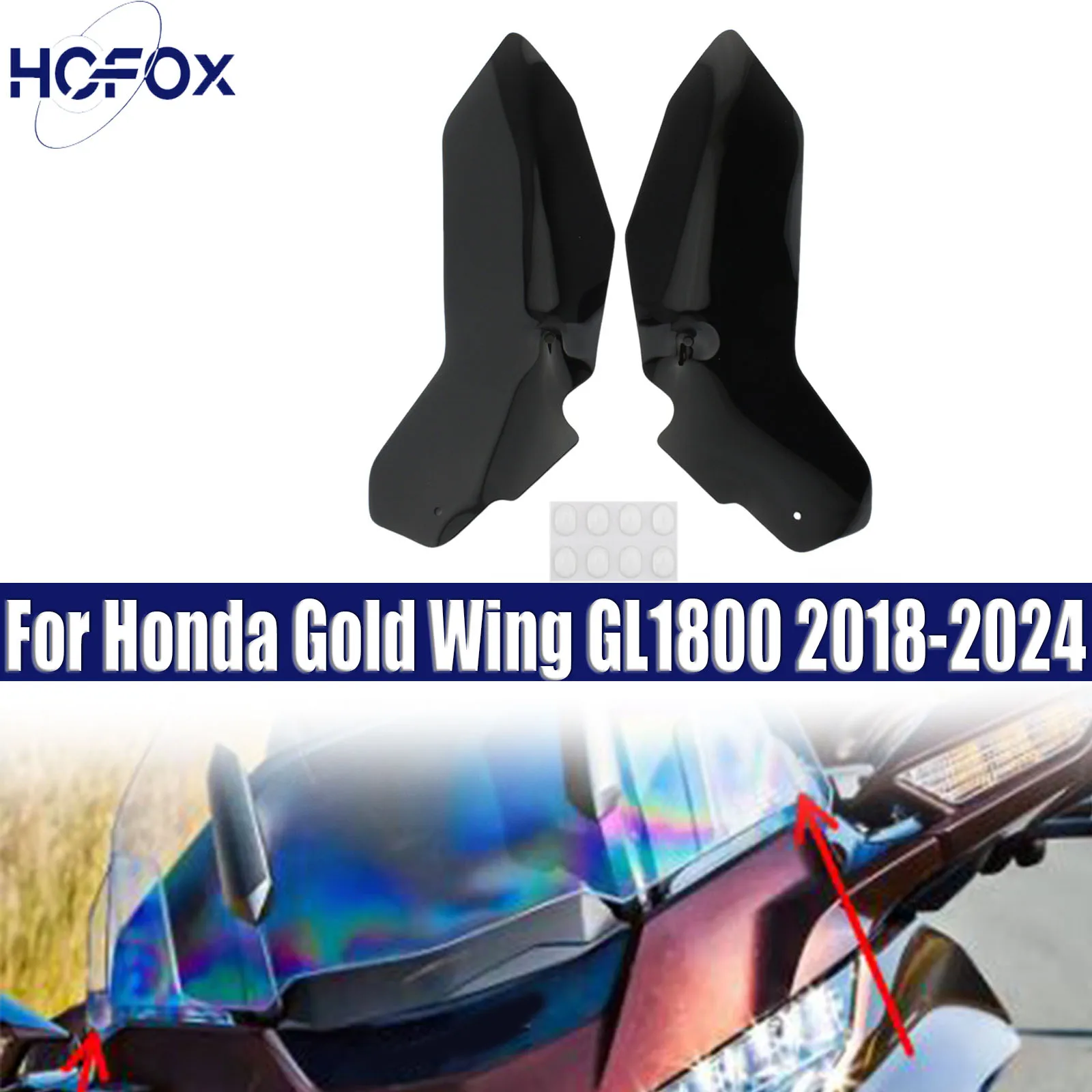 

For Honda Gold Wing GL1800 2018-2024 Motorcycle Windshield Side Wind Deflectors Windscreen Case