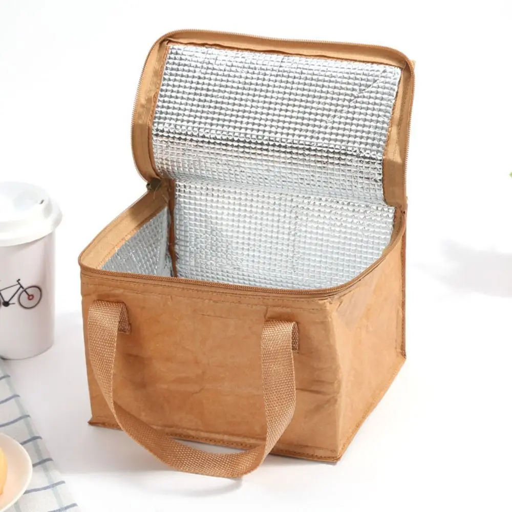 Package Reusable Cooler Lunch Box Bag Leakproof Tote Canvas Lunch Bag Waterproof Lunch Bag Kraft Paper Bags Food Hand Bags