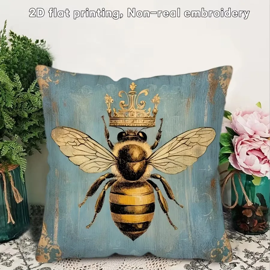 Adorable Animal 2D Print Pillow Cover, Double Sided Soft Polyester Cushion for Sofa Seat Living Room Bedroom Home Decoration