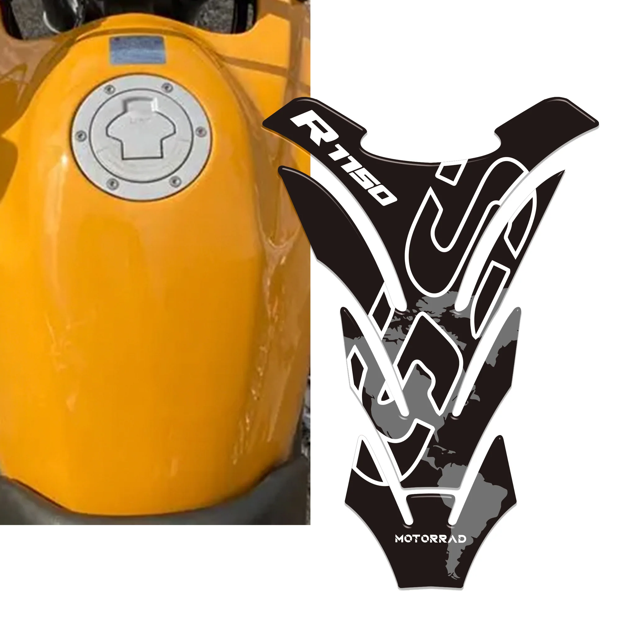 3D Resin Tank Knee Pad Stickers Fuel Tank Protection Kit for BMW R1150GS R1150 GSA
