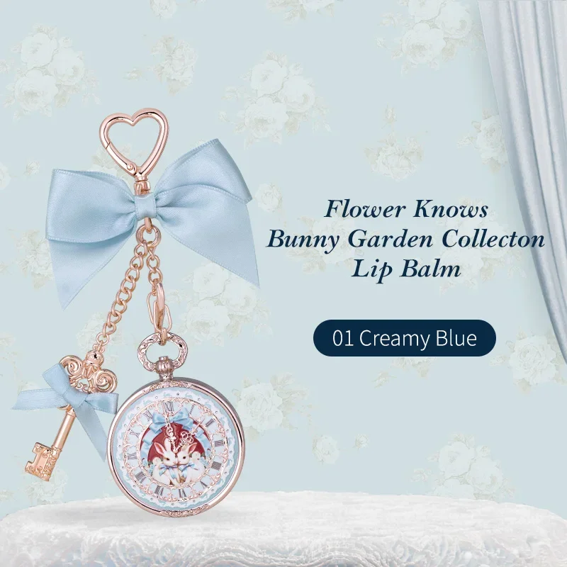 Flower Knows Bunny Garden Collection Lip Balm & Charm Set – 75% Nourishing Oils for Hydration & Plumping