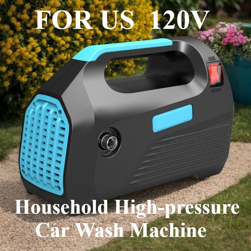

FOR US 120V American Standard Small Household Car Wash Machine High Pressure Power Washer with Hose Reel Foam Cannon Included