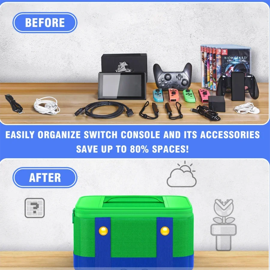 حافظة تخزين كبيرة لوحدة التحكم OLED Pro وحدة التحكم المحمولة حقيبة حمل لملحقات NS/Switch Lite #5