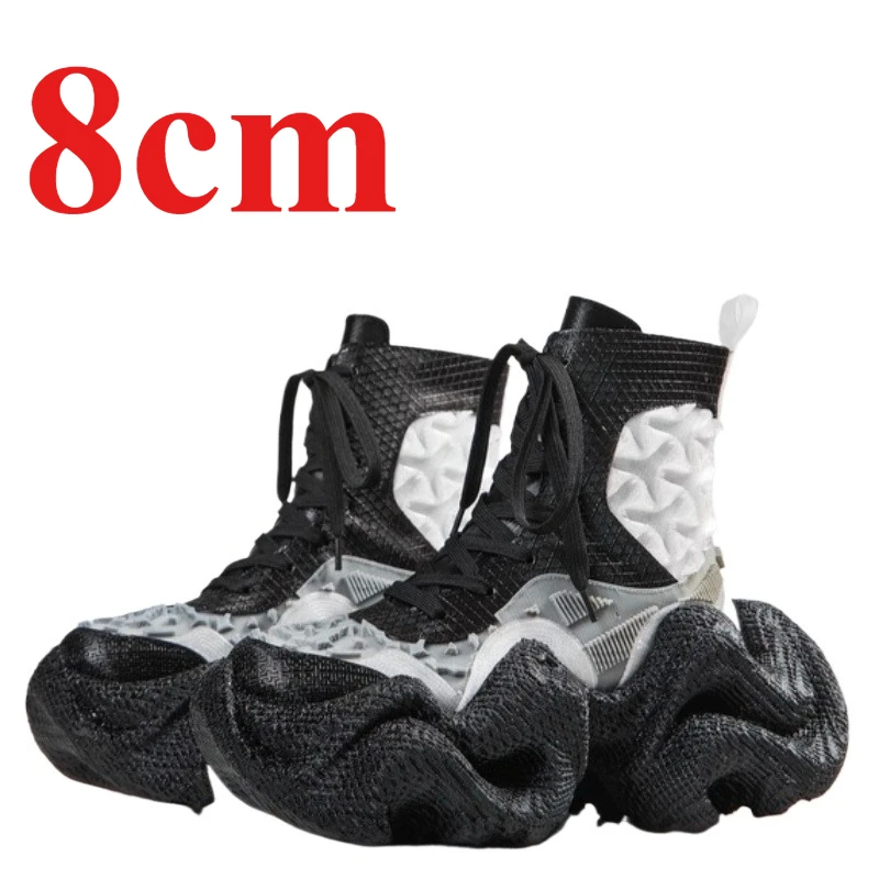 

Original Design 3D Printed High Top Boots Shoes for Men's Women's Super Elastic Shock-absorbing Height Increasing Boots Couple's