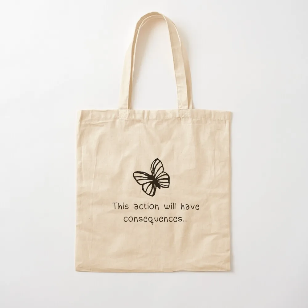 Life is Strange: Minimalist This Action will have Consequences Tote Bag reusable shopping bag Canvas Tote Bag